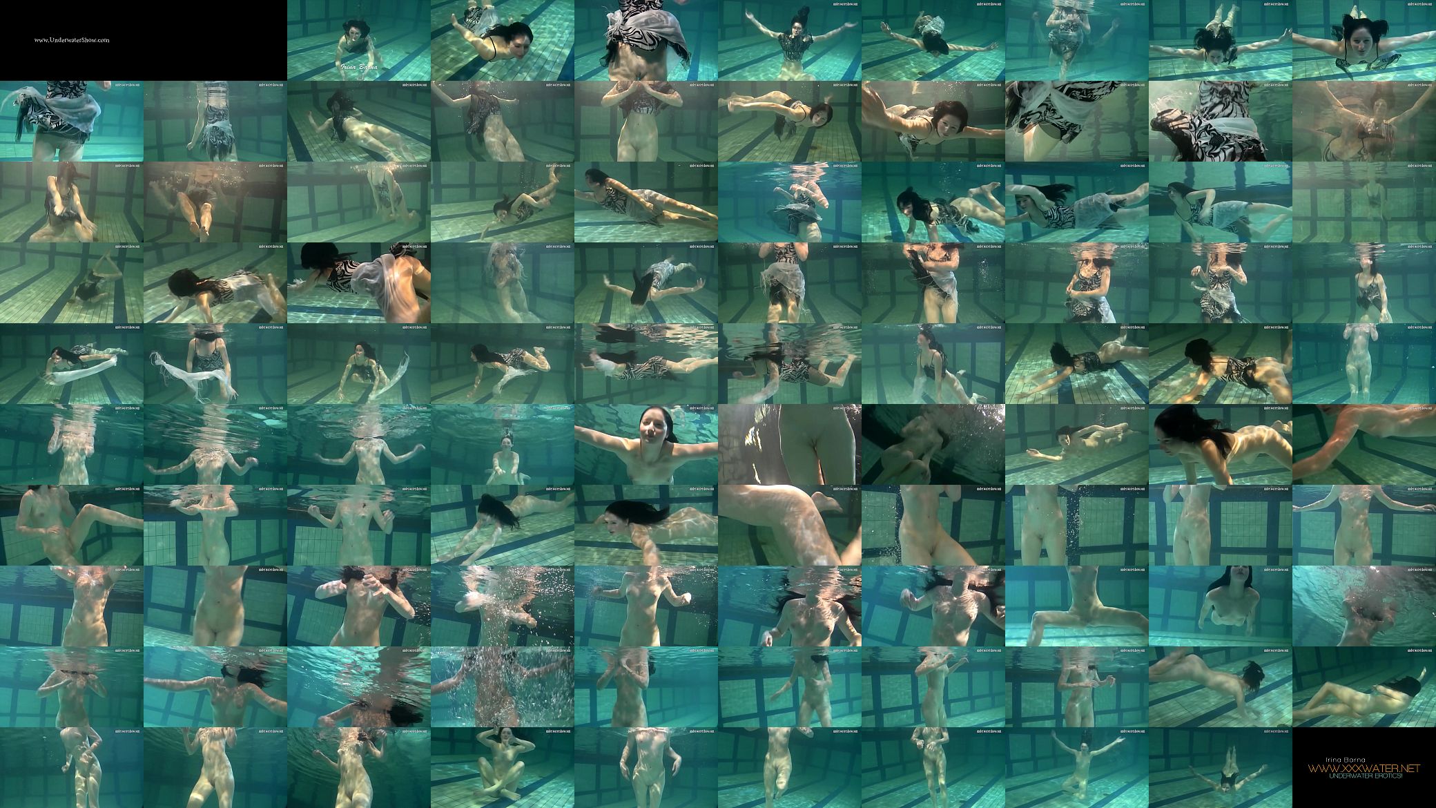 Dressed up teen Irina Barna swims sexy in the pool 预览图