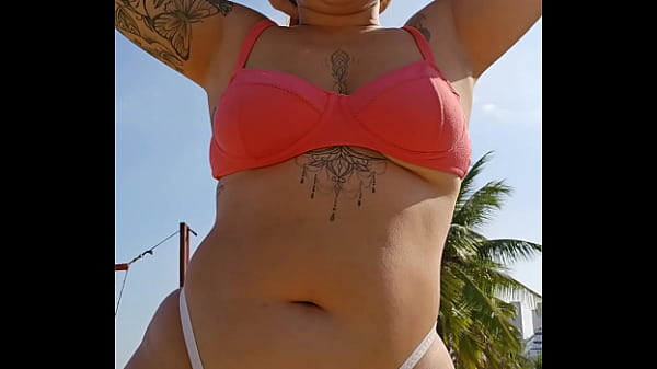 I'm recording video on the beach and teasing the males