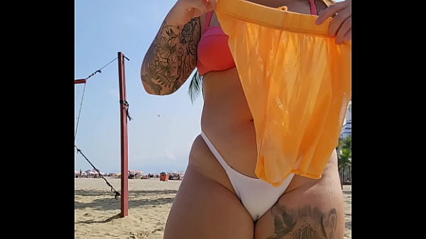 I'm recording video on the beach and teasing the males