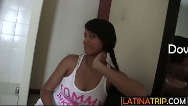 Hardcore workout with Hot Latina teen after big ass babe gave a blowjob