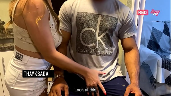 Hot woman having sex with another man with huge dick in front of her cuckold husband
