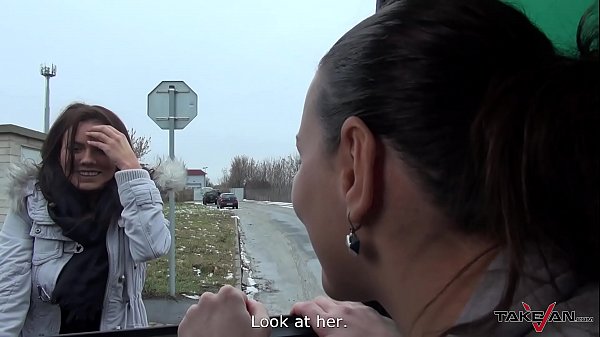 Takevan Mea Melone & Wendy Moon convince nice babe to come with them with van