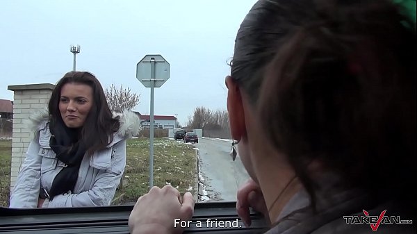 Takevan Mea Melone & Wendy Moon convince nice babe to come with them with van