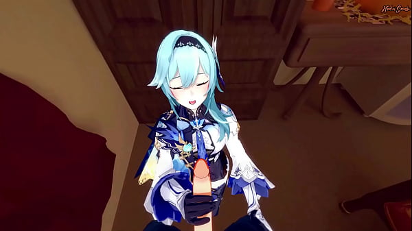 Download Video - Eula gives you a POV blowjob then gets creampied on the floor - Genshin Impact Hentai&period;