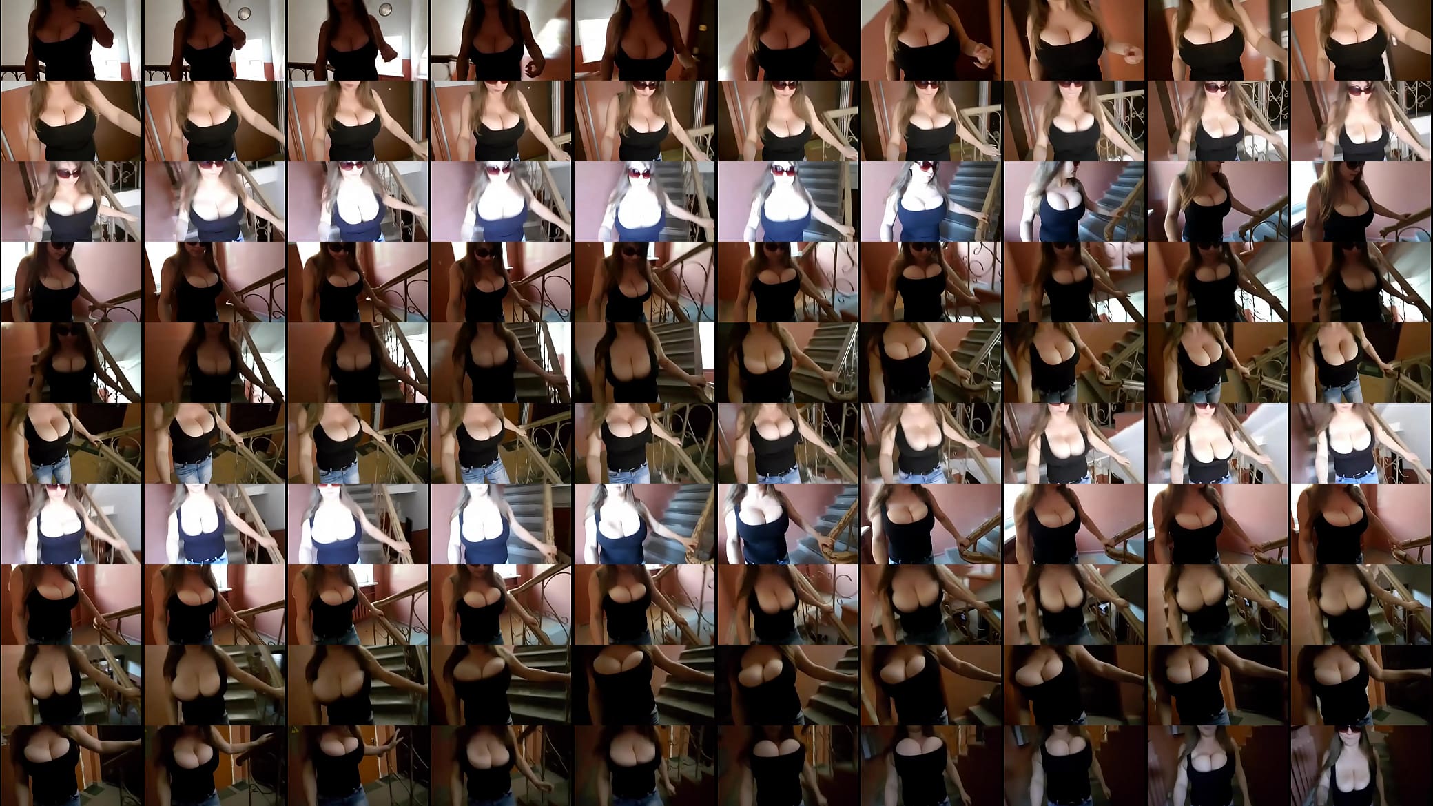Bouncing Boobs of a Girl Going Down on Stairs 预览图