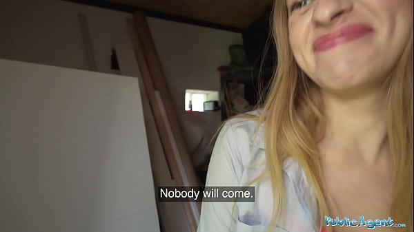 Public Agent Nikki Riddle taken to a garden shed and has her wet pussy pounded by a huge cock
