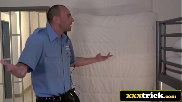 Two Horny Jailbirds Get Their Cells Rammed by Hung Guard