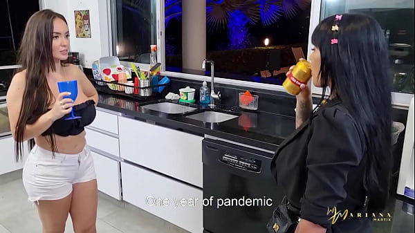 Mariana Martix fucks Kourtney Love's husband in the kitchen