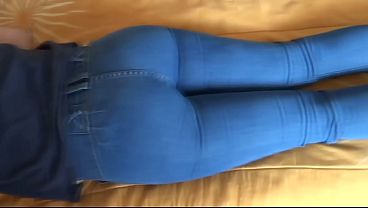 Stepmother puts on tight jeans, great ass, I jerk off to her hairy pussy, I ask her to let me fuck her