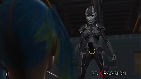 Download Video - Sci-fi female android fucks a horny girl with a strapon in the spaceship