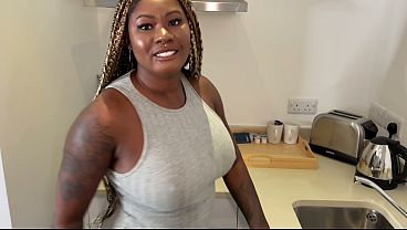POV Black on Black Kitchen Fuck