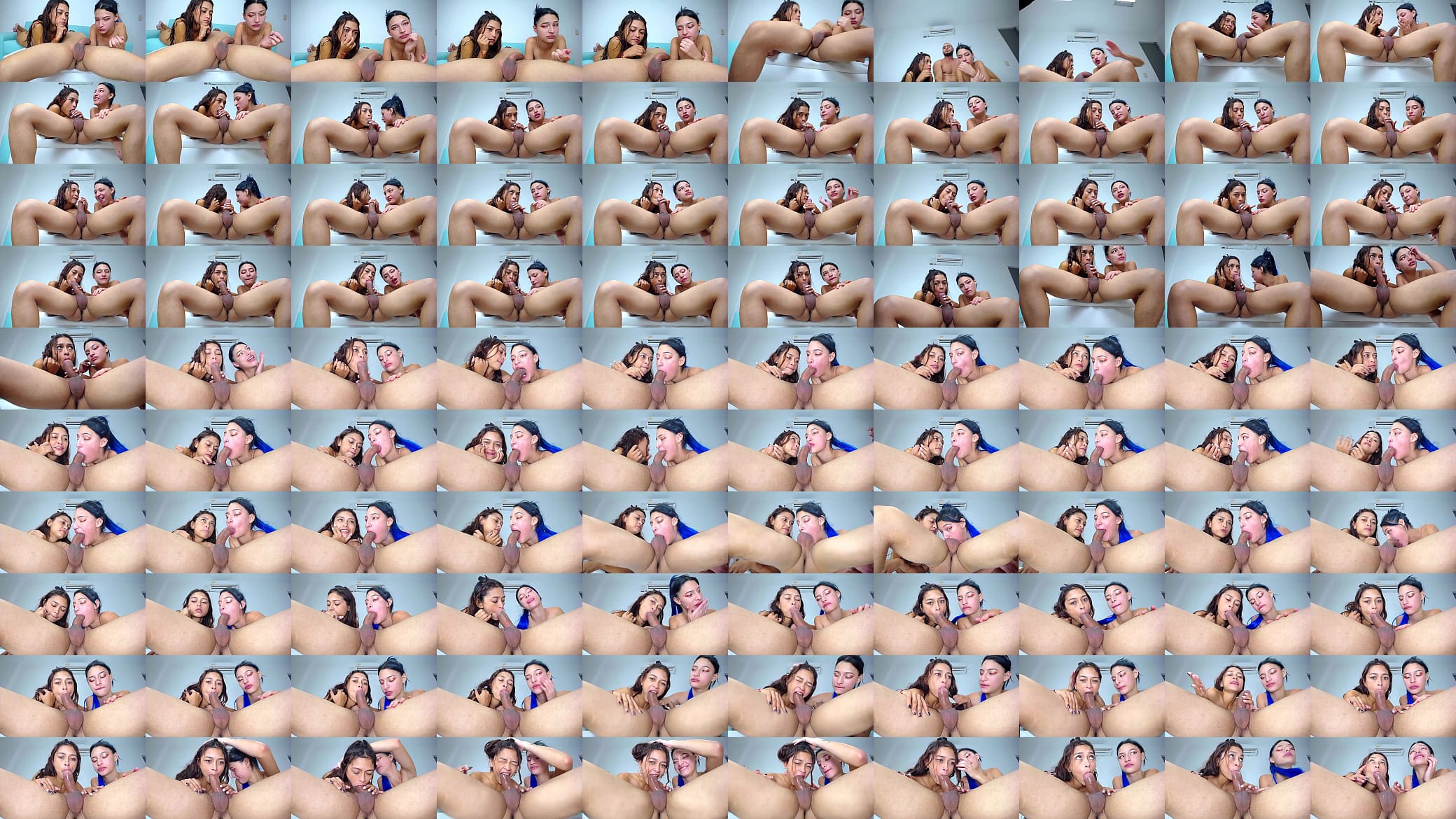 Cute friends give blowjobs to a big fat cock 预览图