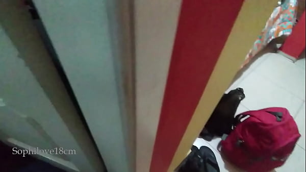 i spy my 18 year old stepsister freshly bathed she jerks off my dick and puts it in her wet little pussy