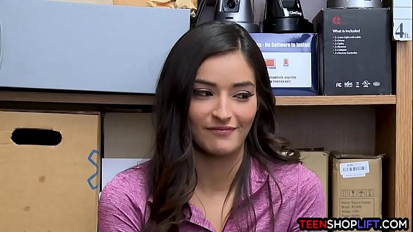 Download Video - Young shoplifter teen gets busted by a hung mall cop