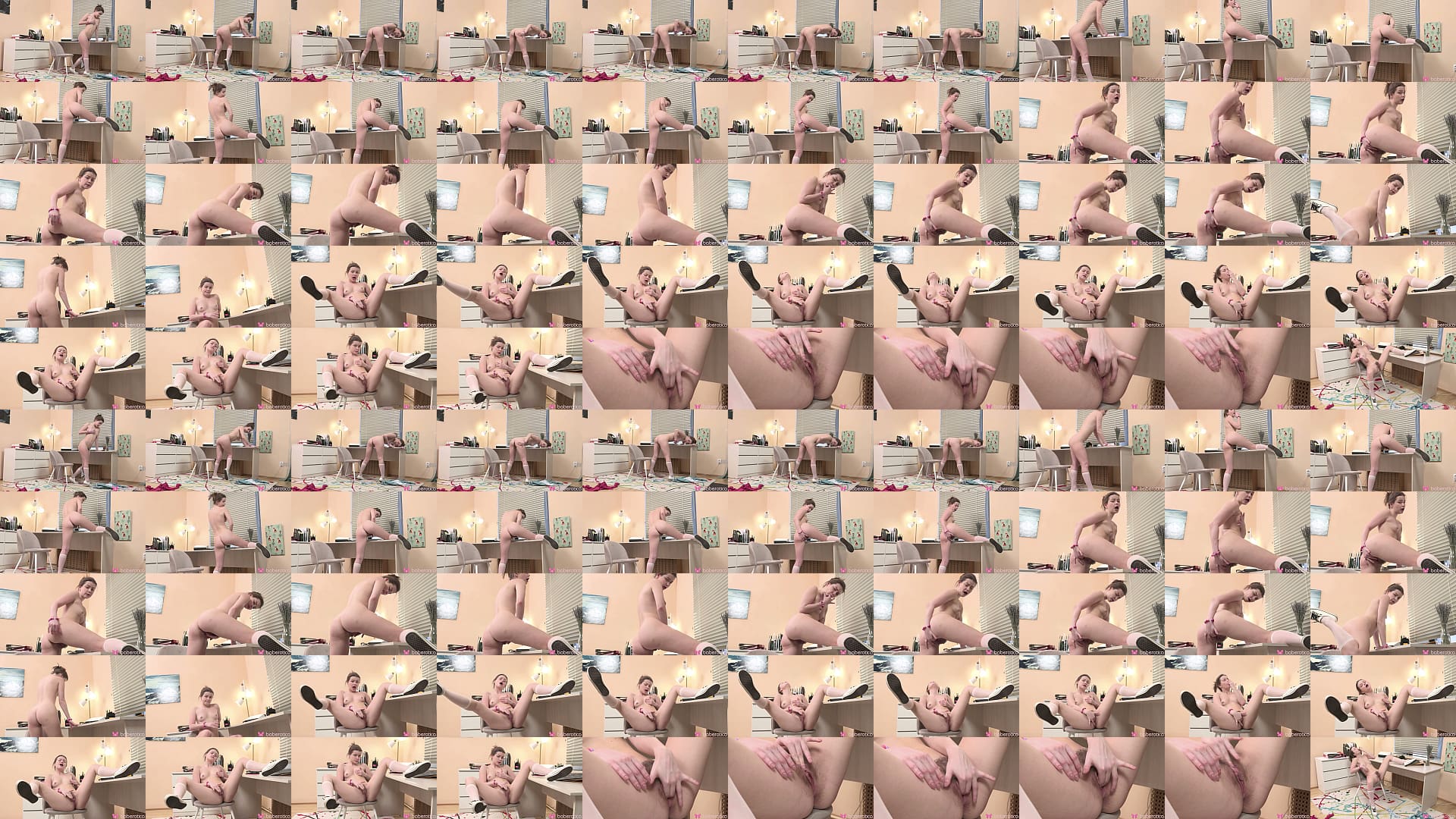 Solo hot teen Julia Morozzi rubs her hairy pussy in 4K. 预览图