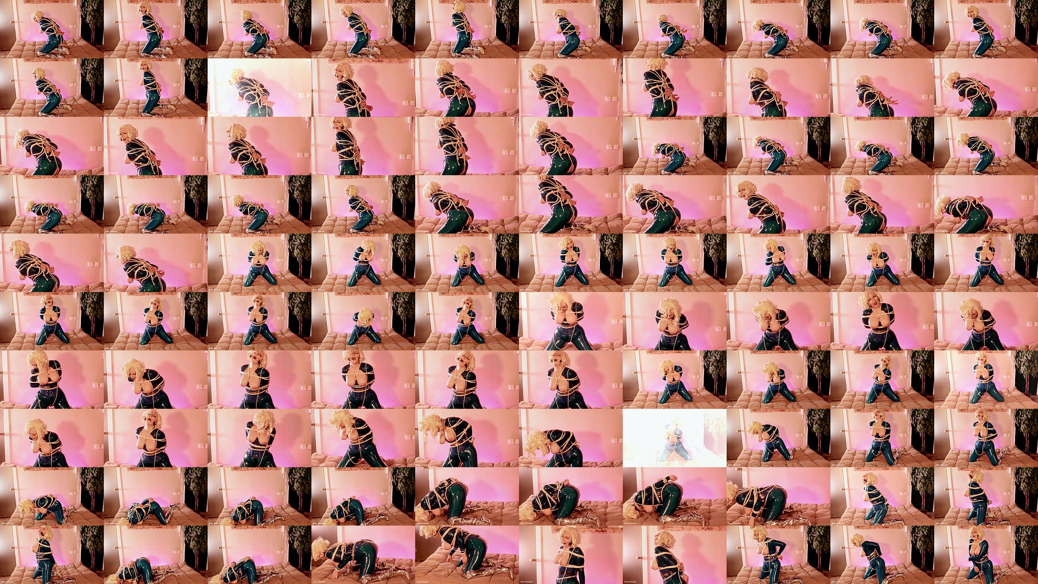 Bondage in Latex Blonde MILF in Gag FREE porn video 预览图