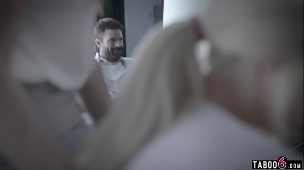 Foster couple takes in shy blonde teenie and fuck her