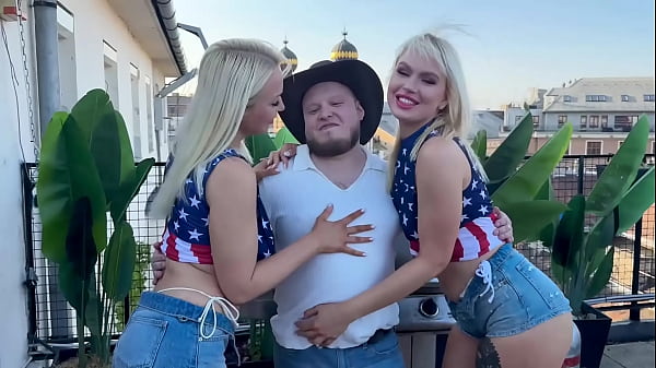 Hunk Mr. Texas Drills Blonde Sluts Greta Foss & Vera Jarw's Holes Raw!