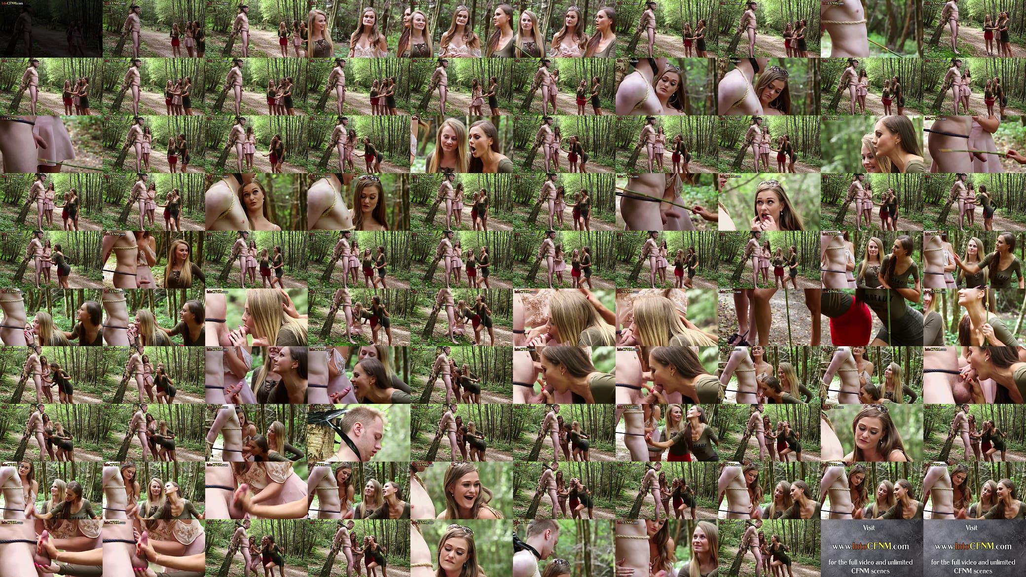 CFNM dominas jerk and suck sub in forest group domination 预览图