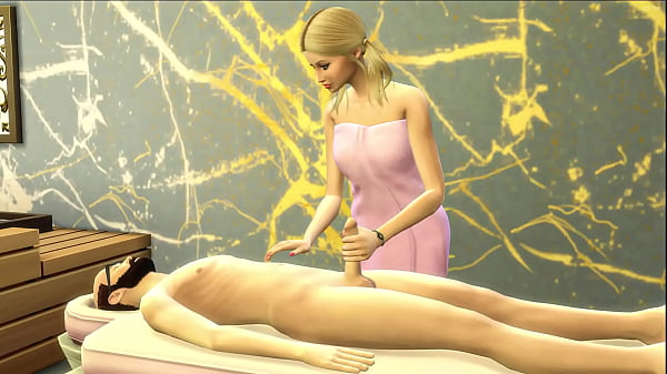 Hot Blonde stepdaughter gives her stepdad a mas...