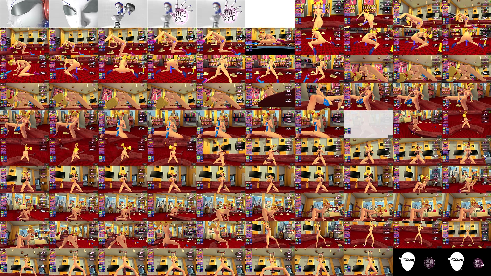Naughty Blonde Has Fun With Many Dildos! 3D ANIMATION! 预览图
