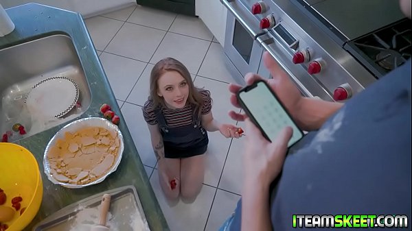 Lucky stud pummmeling Madi Collins sweet pussy over the table