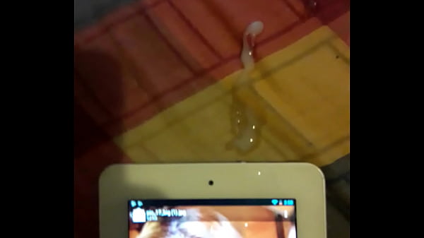 Masturbate and huge Cum on tablet for a friends...