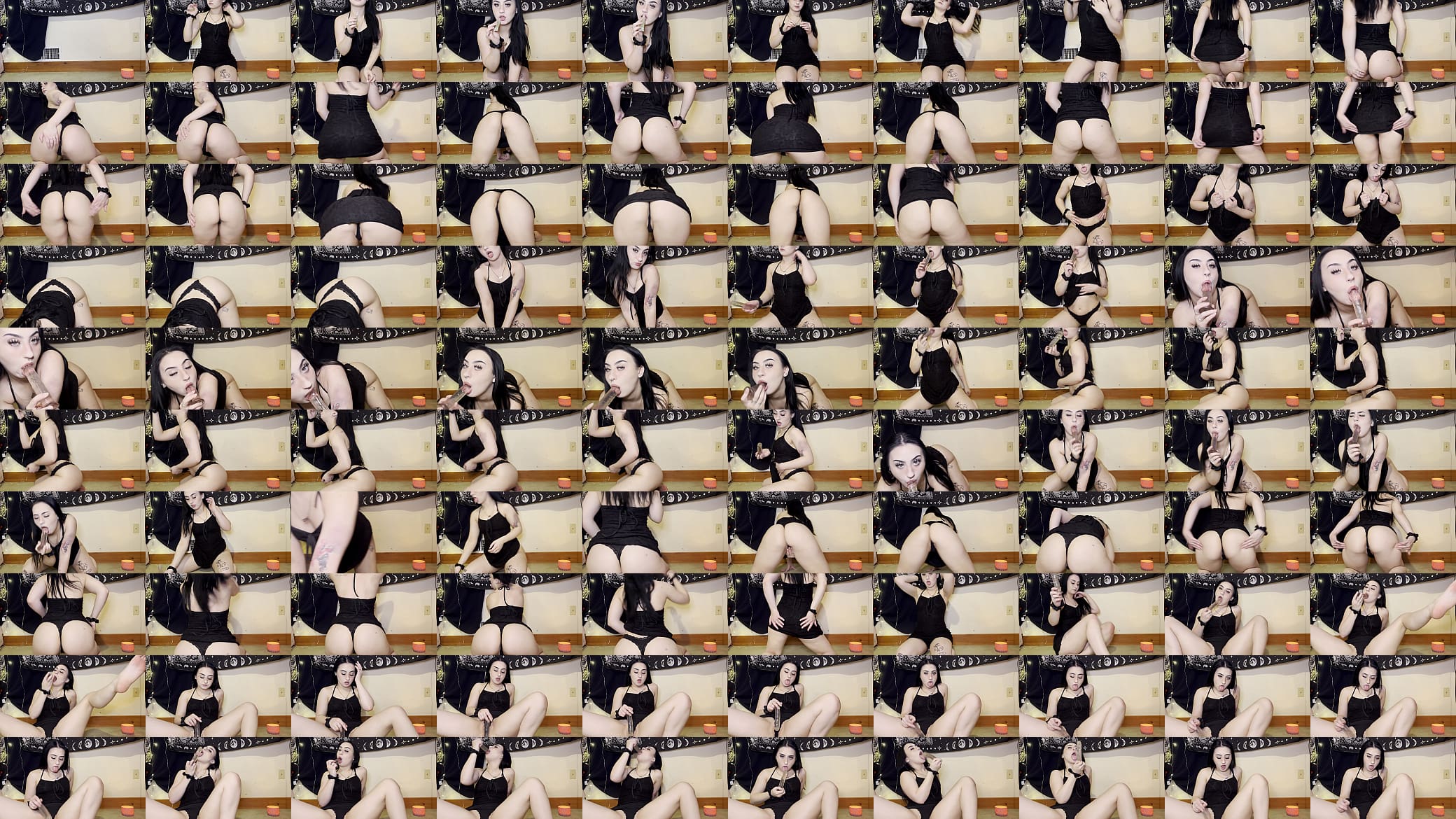 Watch me a goth petite whore shake my fat ass spread my ass and pussy and suck my dildo 预览图