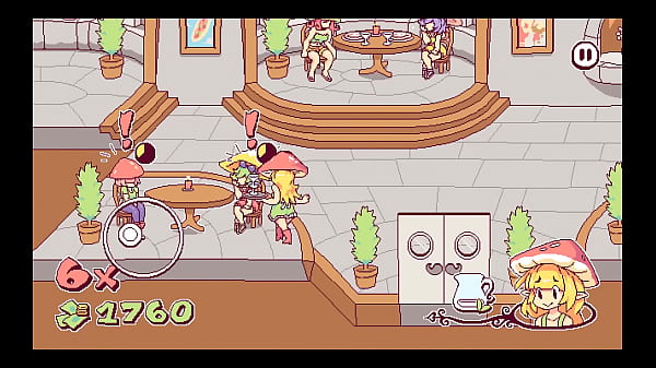 Futanari Di Funghi [ FUTA Hentai Game ] Ep.2 she is cumming all over the customers tits and cute faces !
