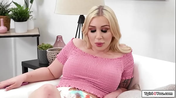 TS Angelina Please in 3some with tgirls