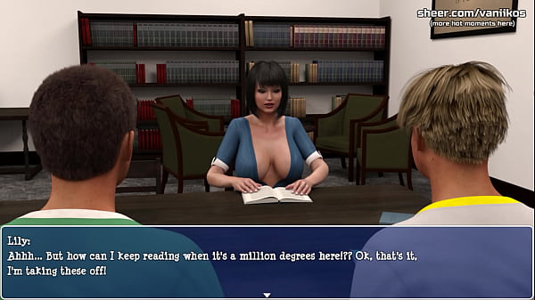 Busty Cheating Wife MILF Fucks Two 18yo Boys In The Public Library. She Gets Some Double Penetration Pussy And Anal Creampie. Hot Threesome | Lily of the Valley | 3D Animated NTR Porn Game | Part #29