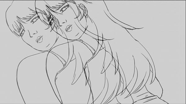 SPEEDPAINT Chica minifalda pelirroja