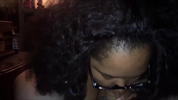 Black BBW sucking a white dick
