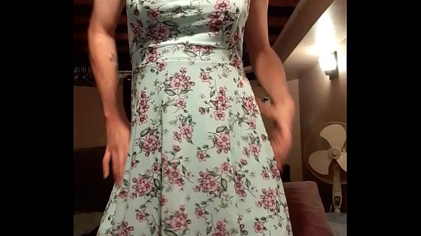 Download Video - Sissy in a blue dress no panties