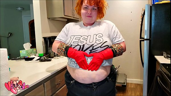 red rubber gloves and  FAT ASS