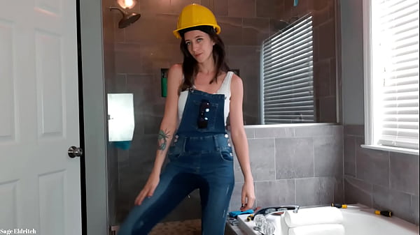 Construction Girl Sage Eldritch Wetting Denim O...