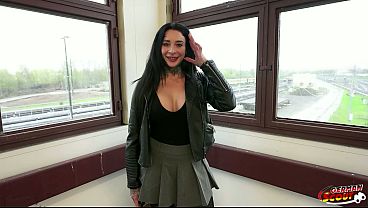 German Scout - German Big Boobs and Ass Tattoo Model Lena Desire with Split Tongue at Casting