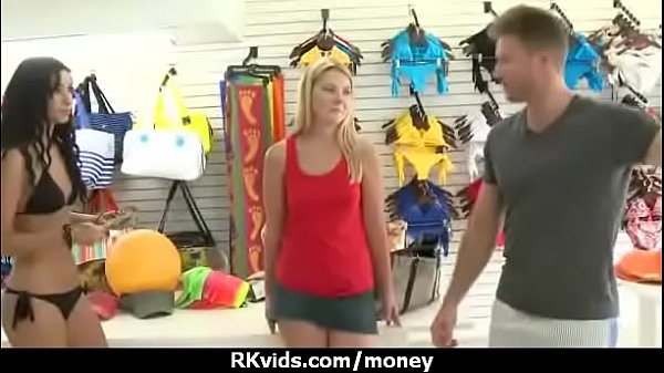 Sexy exhibitionist GFs are paid cash for some public fucking 26