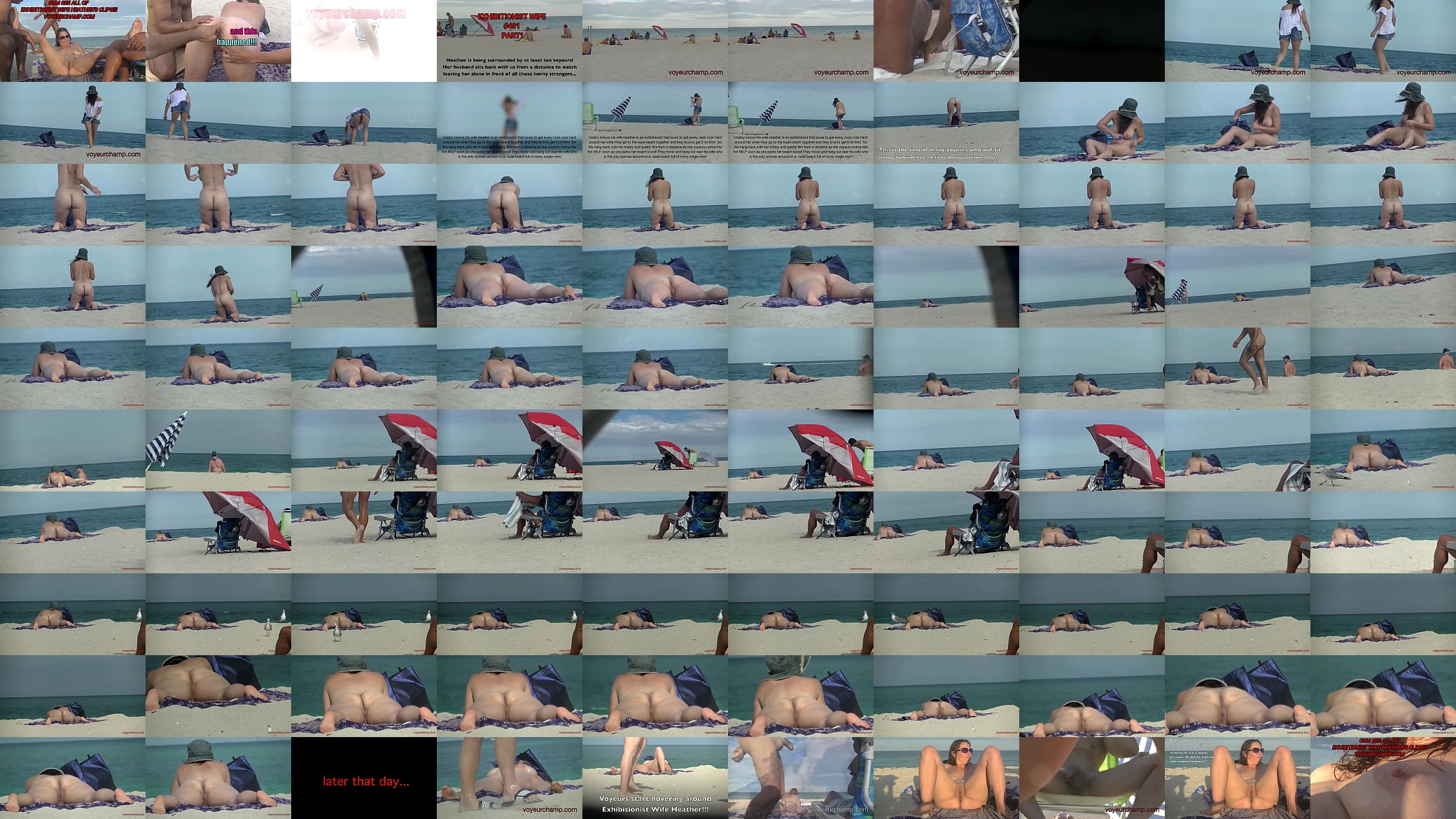 Exhibitionist Wife 491 Pt1 - Hubby Films MILF Heather Sunbathing On The Nude Beach From The Voyeurs POV!  They Just Jerk Off And Cum Next To Her!!! 预览图