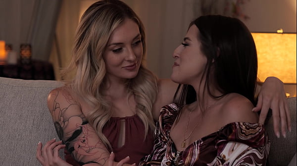 Stunning Blonde Charlotte Sins has Intense Lesbian sex session with Aubree Valentine