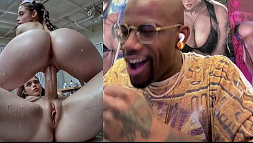 Sweaty Slutty Blonde Girl Gripping On Transgend...