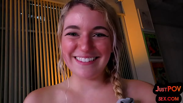 POV teen GF slutty talks and closeup rides cock BFs cock