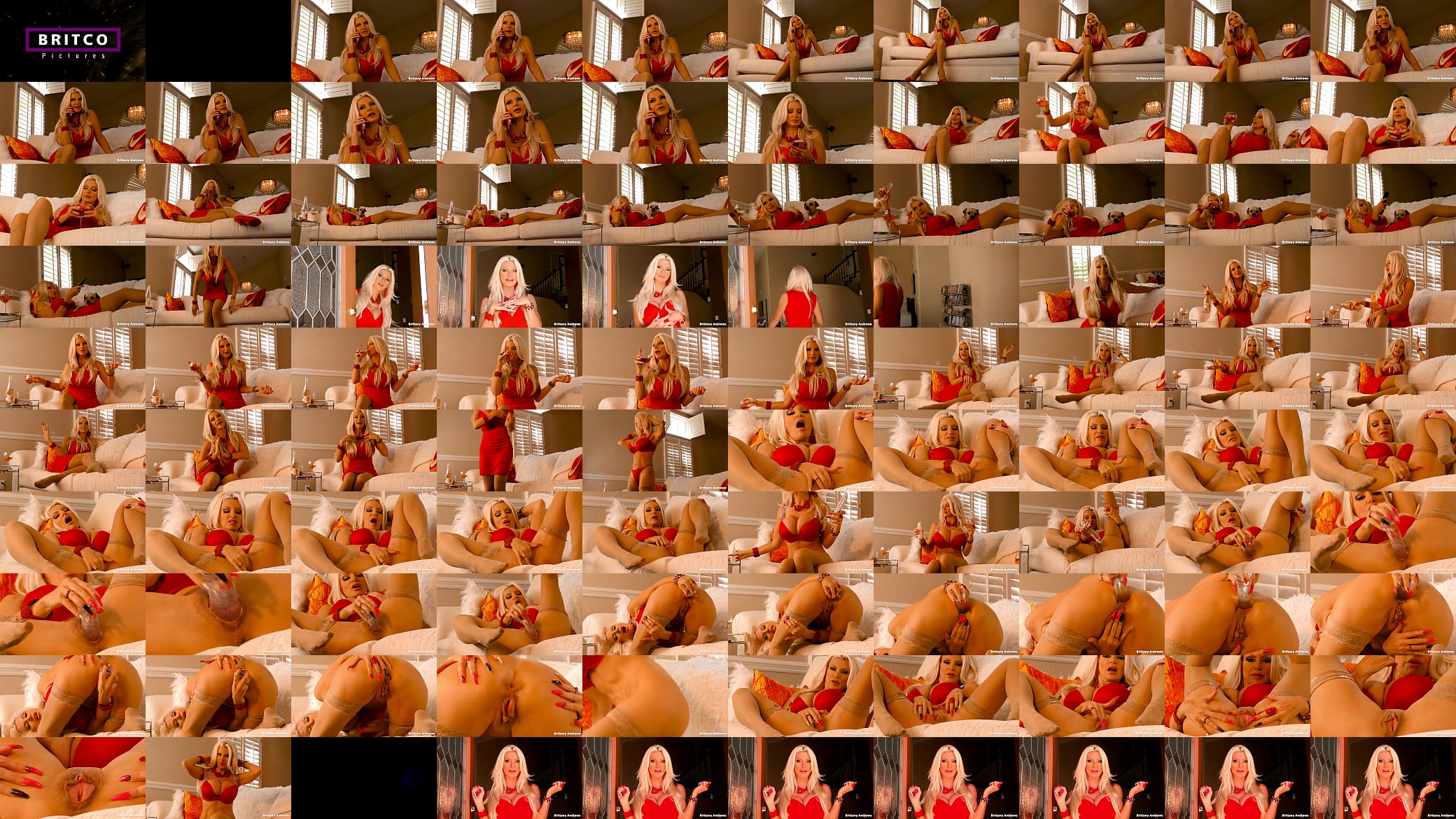 Blonde Hottie Brittany Andrews Masturbates And Moans In Sexy Red Lingerie! 预览图