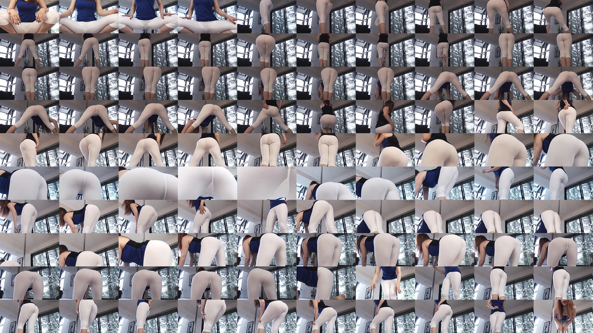 White yoga pants ass worship leg tease Lady Fyre 预览图