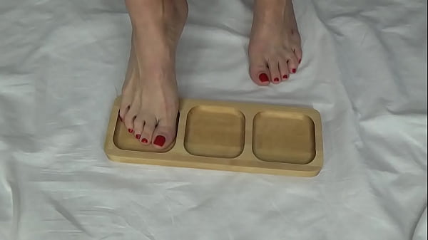 My beautiful mature feet in pudding