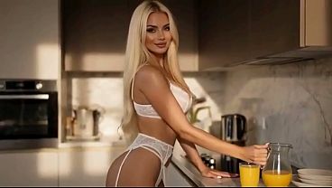 Sexy Blonde in Lingerie &ndash; Face Cumshot & Passionate Pounding AI Generated