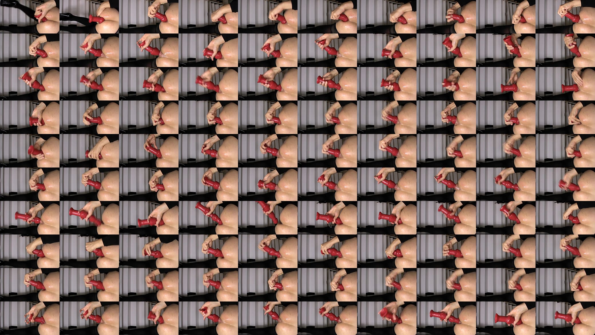 Dildo anale rosso a tre teste C 预览图