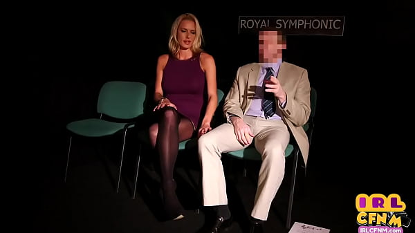 CFNM classy MILF lady sucks and jerks cock at concert