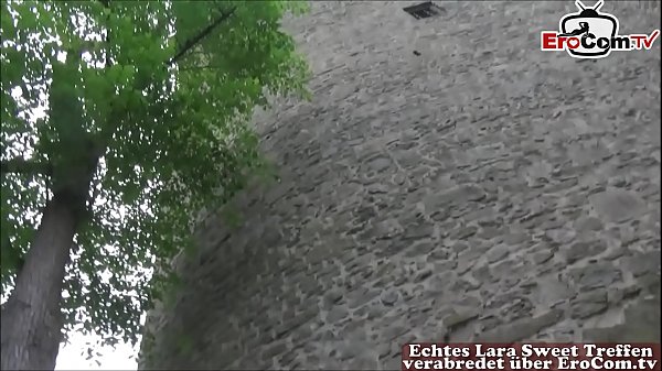 german ebony teen at flirt on street pick up and outdoor fuck pov