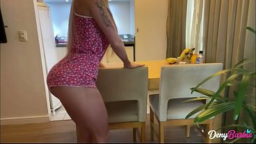 The black guy saw the milf in pajamas and wanted to fuck Barbie's ass hard! Of course she left...